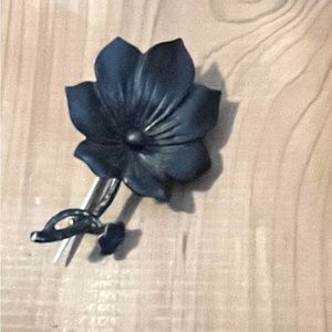 Vintage black flower pin